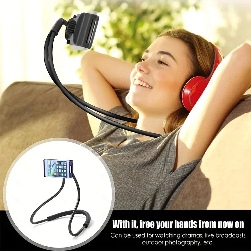 Universal Mobile Phone Holder Extendable Neck Hanging Selfie Stick