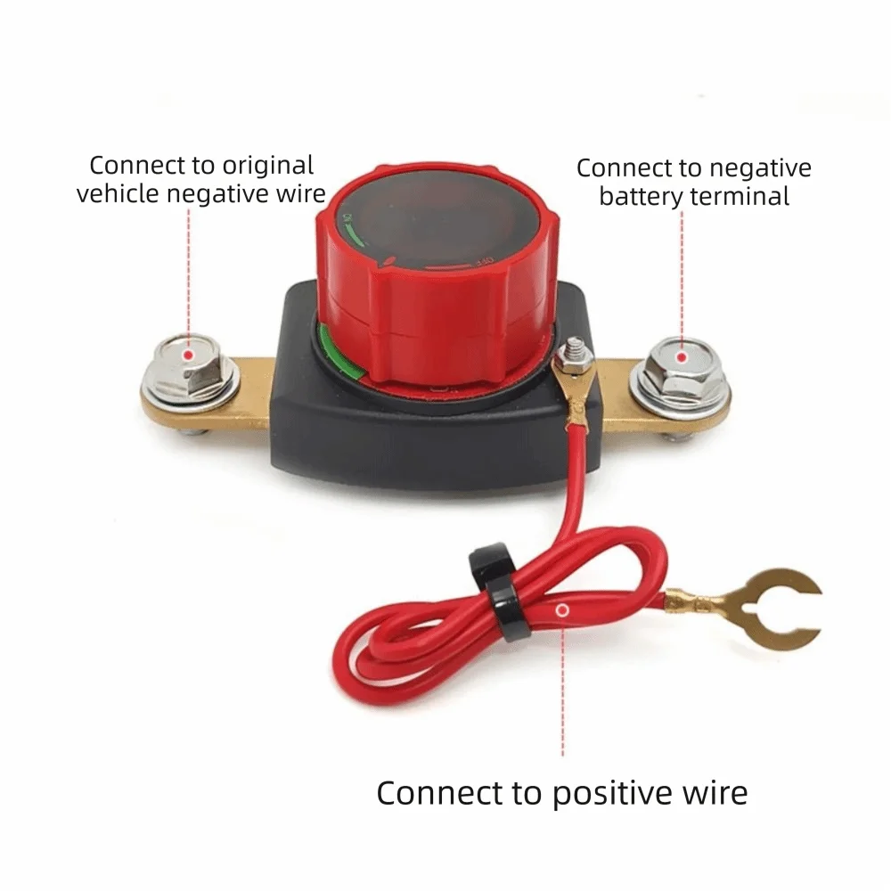 12 V Battery Disconnect Switch Positive Negative Pole Power-off Switch Power Switch Voltage Display Brass Screw Hole Zpaxo