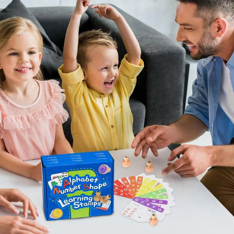 Kids Alphabet Stamps Alphabet Number Stamp Flashcard Portable Math Games Educational Toy For Kid Boy Girls Children Zpaxo