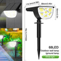 1/2/4PCS Solar Spot Light 68/72 LED Outdoor Garden Solar Landscape Spotlights Waterproof 3 Modes Wall Light Door Backyard Garage Zpaxo 68 LED White Light 2pcs