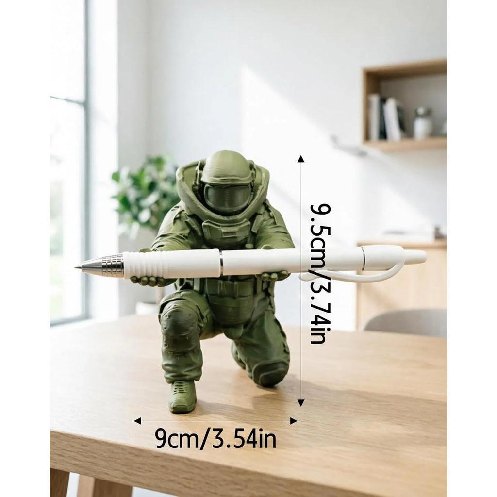 Tactical Soldier Pen Holder 3D Printed Single Pencil Statue Cool Desk