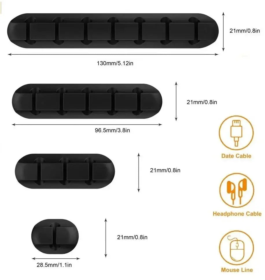 Mouse Wire Organizer Silicone Cord Holder Organizes Charging Lines Zpaxo