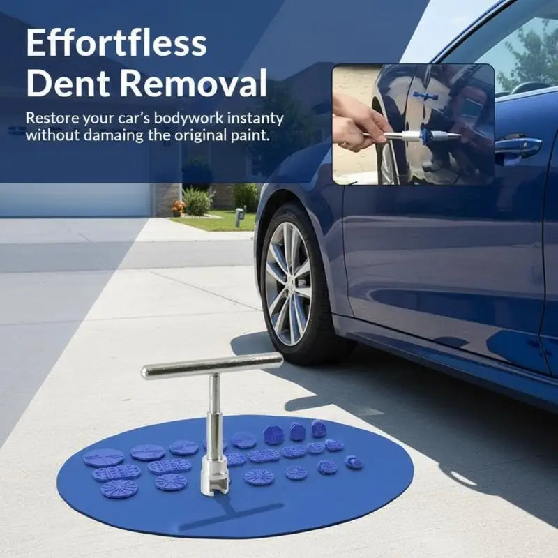 18-Pc Paintless Dent Repair Puller Kit – T-Bar & Tabs