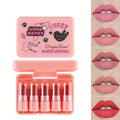 Five-Piece Lipstick Set with Long-Lasting Effect, Brightening and Complexion-Enhancing, Autumn and Winter Matte Velvet Finish, Non-Fading, Non-Stick Cup Lipstick Set Zpaxo Dr108 Full Size