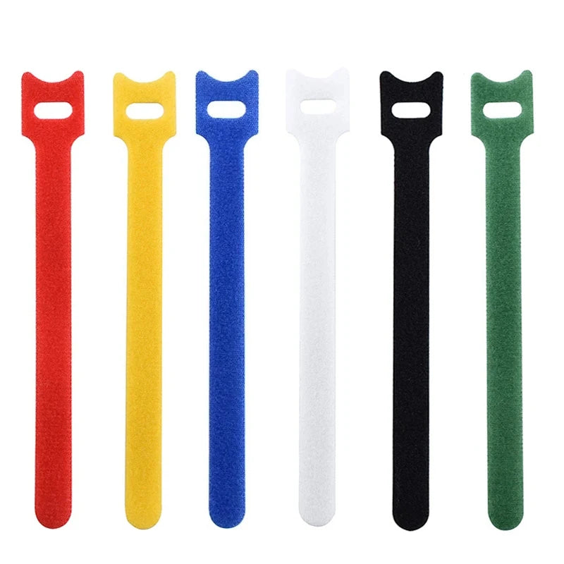 50pcs Releasable Cable Ties Colored Plastics Reusable Cable Ties Nylon Loop Wrap Ties T-type USB Cable Organizer Cable Protector Zpaxo Mixed 30PCS
