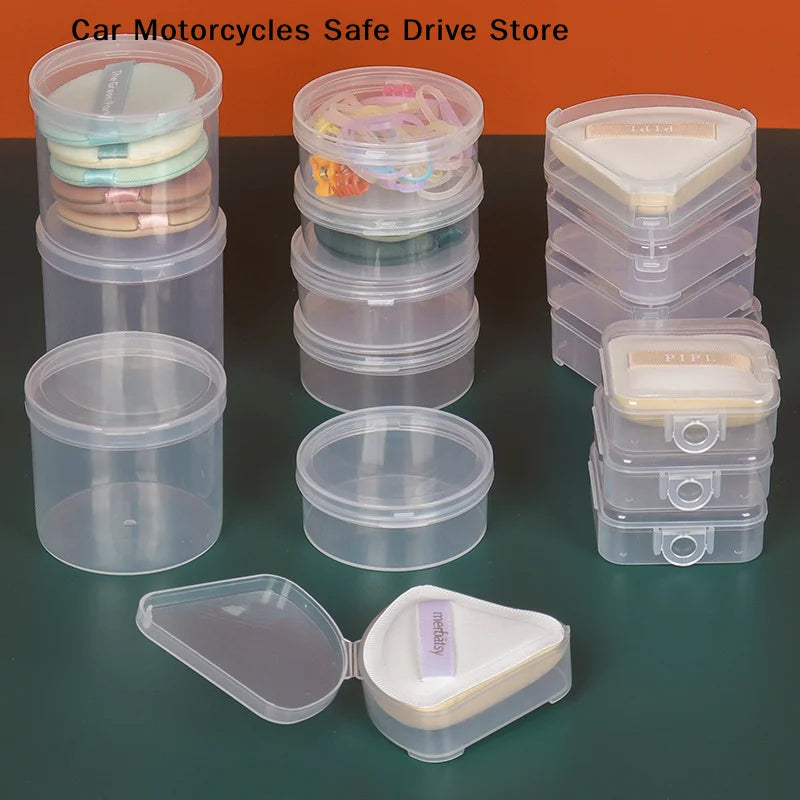 CMPlastic Box Case Triangle Round Square Puff Transparent Sponge
