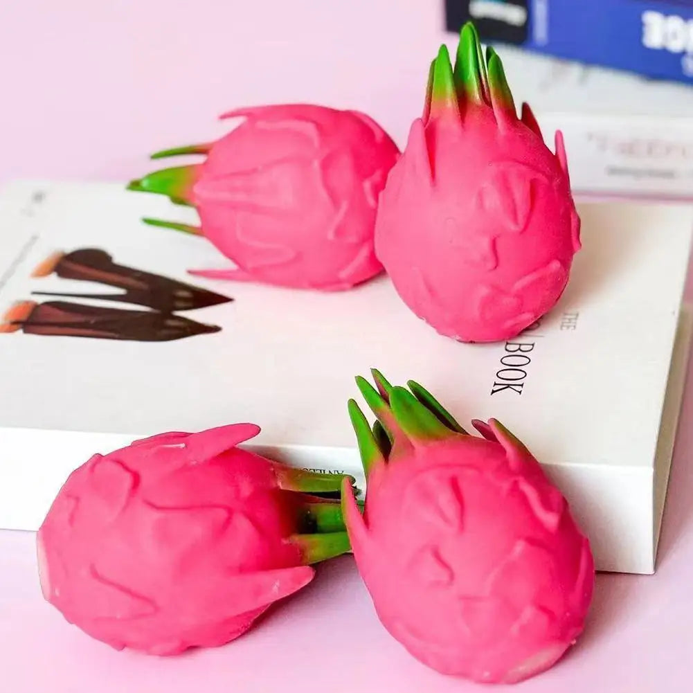 1/2PCS Funny Decompression Vent Dragon Fruit Squeeze Ball Gift Squishy Squeeze Stress Reliever Fidget Sensory Toy Simulation Fru Zpaxo