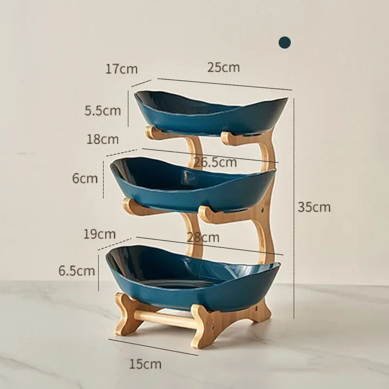 2 3 Layer Fruit Plate Home Snack Dish Creative Candy Modern Dried