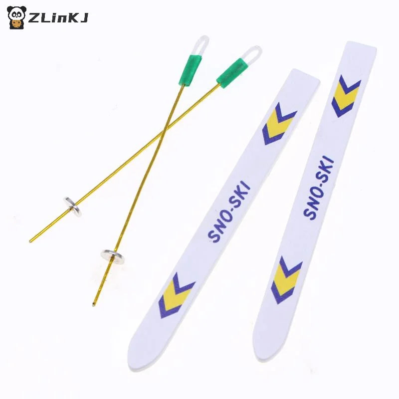 ▶1 Set Dollhouse Miniature Wooden Ski Board Christmas Scene Decoration Dolls House Xmas Accessories Kids Toys Gift Zpaxo