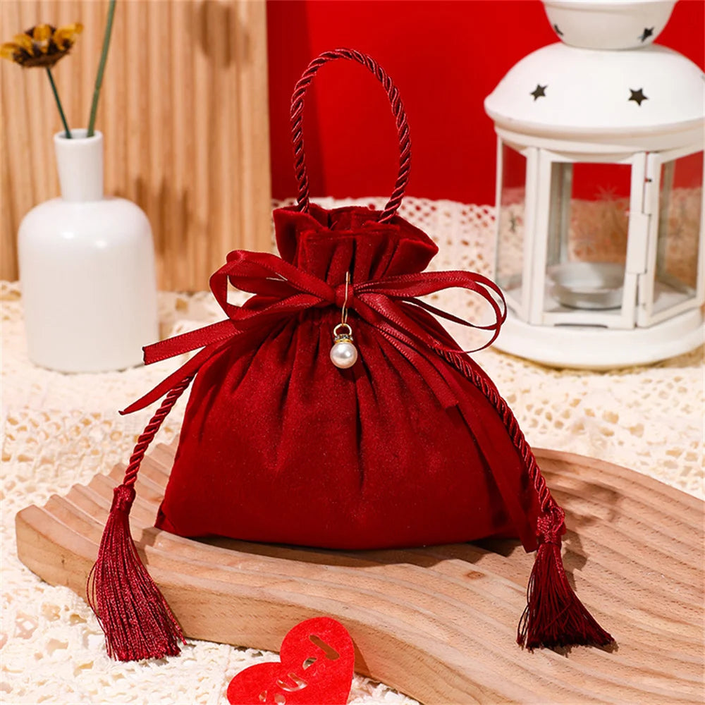 Velvet Drawstring Gift Bag – Wedding Party Candy Favour Pouch