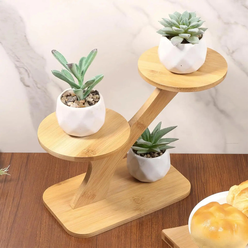 Small Plant Stand Wooden Multi-tier Storage Display Aesthetic Holders