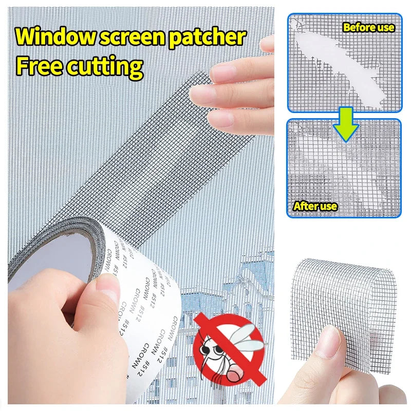 Fix Net Window Home Adhesive Anti Mosquito Fly Bug Insect Repair Screen Wall Patch Stickers Mesh Window Screen Window Net Mesh Zpaxo