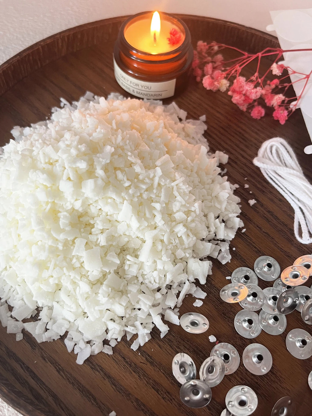 100g Natural Soy Wax DIY Candle Making Kit with Metal Wicks Candle Making Kit Zpaxo