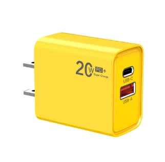20W USB-C PD Fast Charger – iPhone 15, Samsung S24 & More USB-C Wall Charger Zpaxo Yellow US
