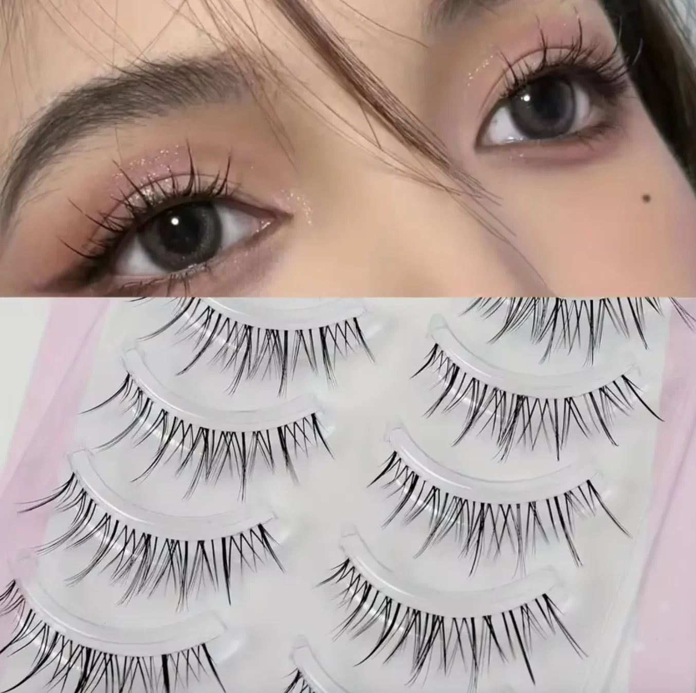 5 Pairs Natural False Eyelashes - Soft Comfortable Wispy Lashes, Daily/Party Lightweight Fake Eyelashes Zpaxo 02