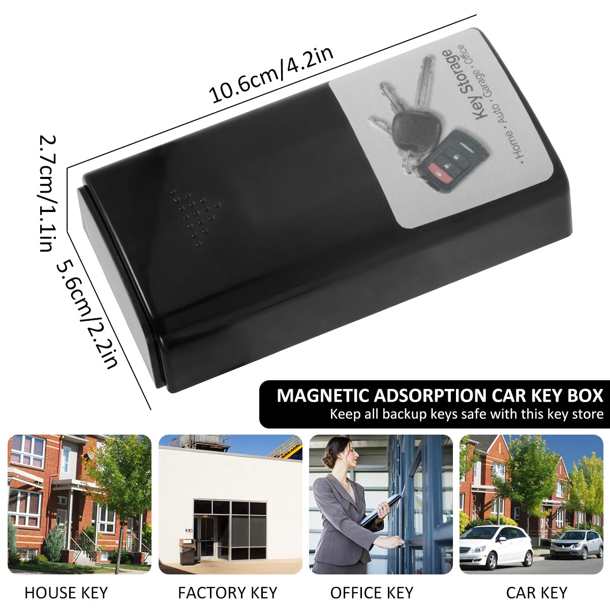 Stash Car Key Box Creative Magnetic Key Cases Portable Hide Key Holder Safe Emergency Anti-Rust Key Holder For Home Secret Box Zpaxo