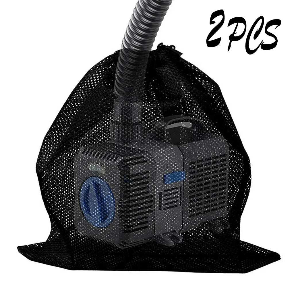 2PC Anti-clog Pump Barrier Bag Pump Filter Mesh Bag Mesh with Drawstring Reusable Pond Pump Protector for Pond Biological Filter Zpaxo