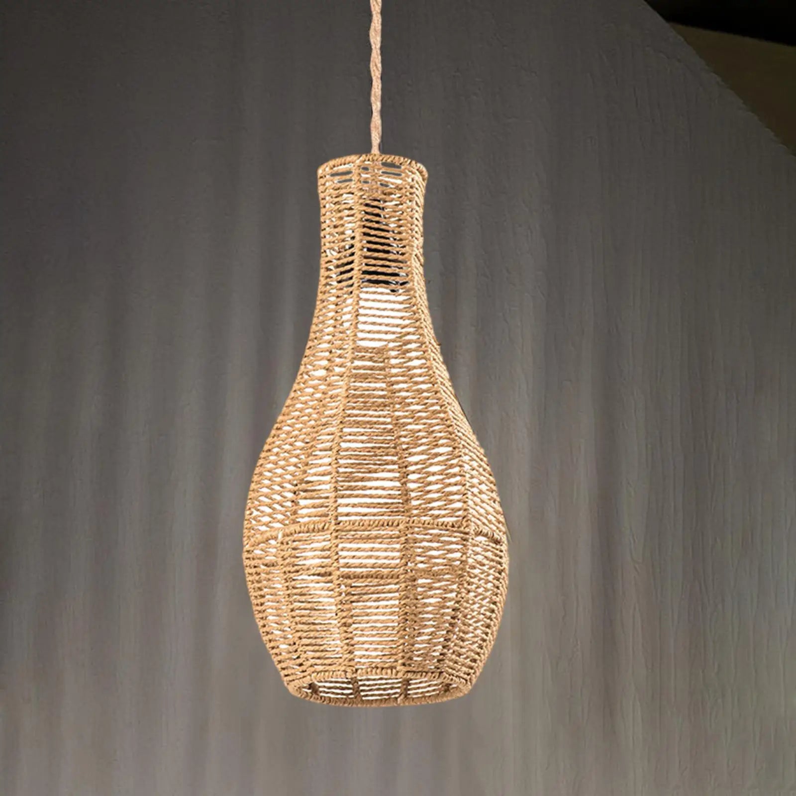 Paper Rope Lampshade Boho Rustic Pendant Lamp Shade Woven Kitchen Zpaxo Default Title