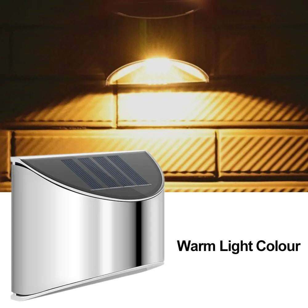 Solar Stainless Steel Fence Light Outdoor LED Patio Garden Landscape Zpaxo