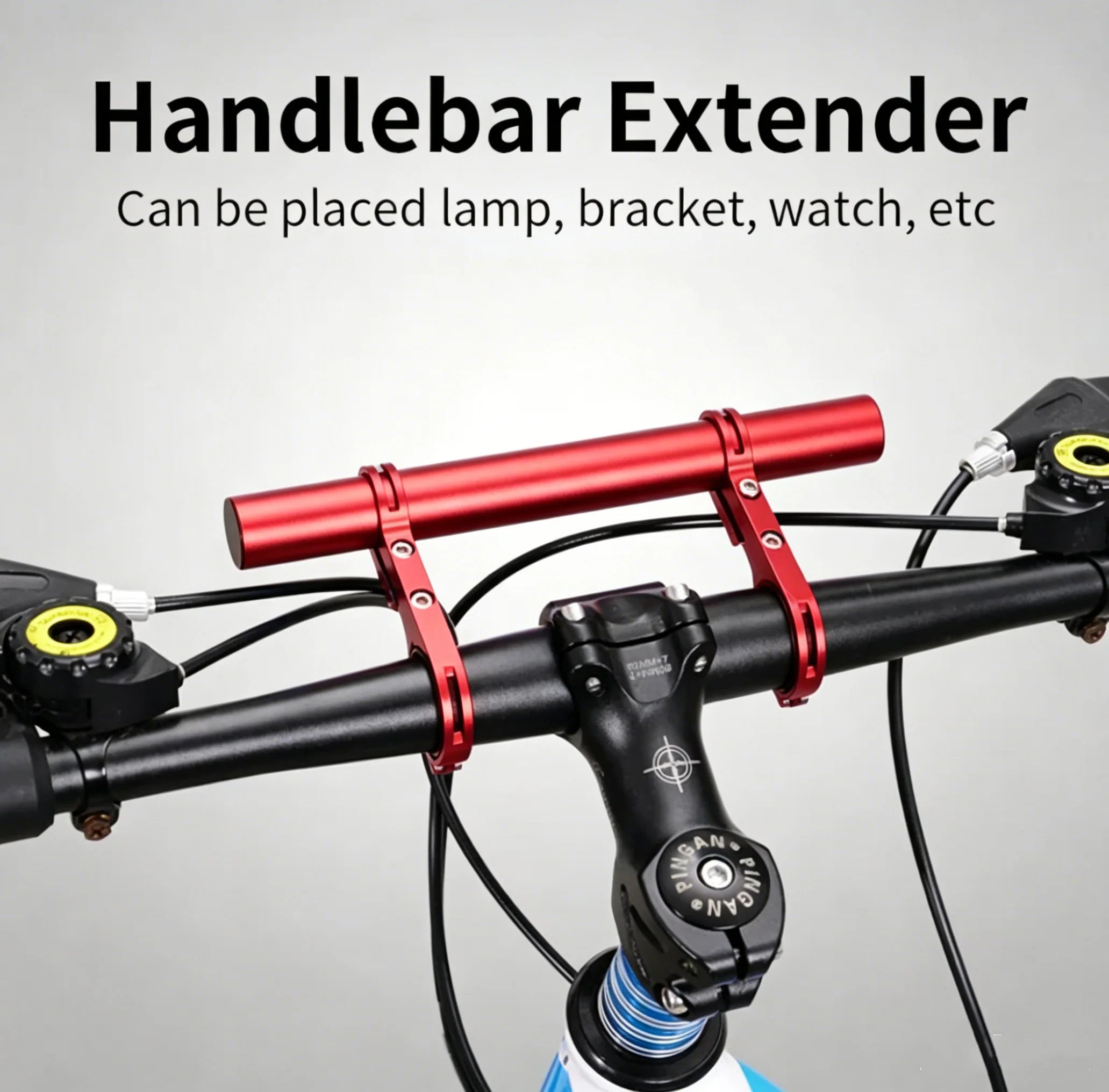 Bike Handlebar Extender Mount 20CM Aluminum Alloy Extension Frame Multifunctional Cycling Headlight Bracket Lamp Holder Riding Zpaxo