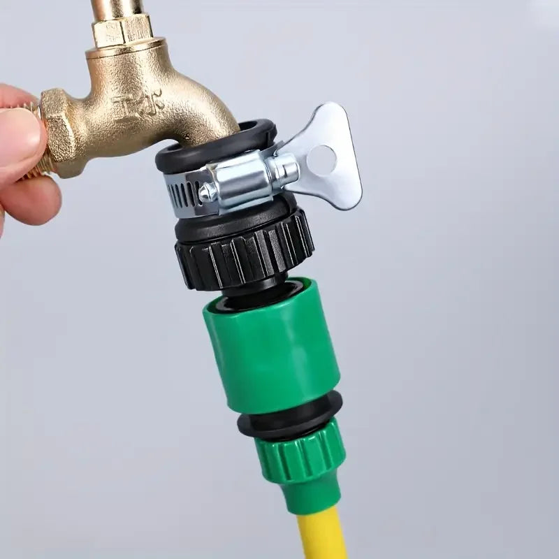 Universal High-Pressure Hose Connector with Built-in Water Filter - Fits EU/US Threads, Leak-Proof for Car Wash Guns & Garden Wa Zpaxo
