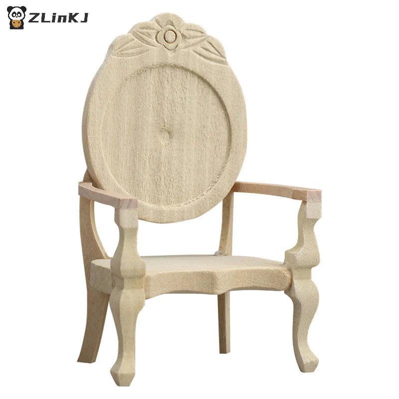 ▶1:12 Dollhouse Miniature Chair Armchair Furniture Home Model Decor Toy Doll House Accessories Zpaxo