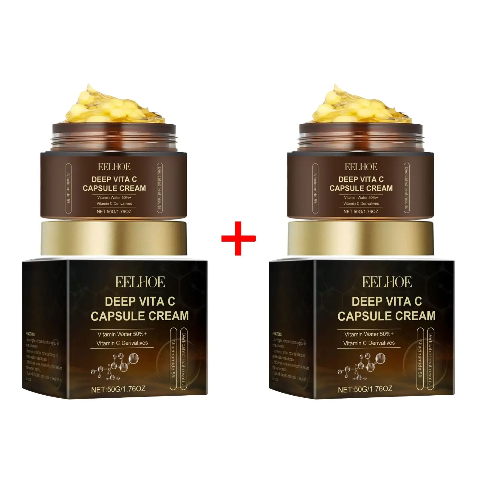 EELHOE Vitamin C Face Cream – Brightening & Dark Spot Corrector Brightening Face Cream Zpaxo 2 x 50g boxed
