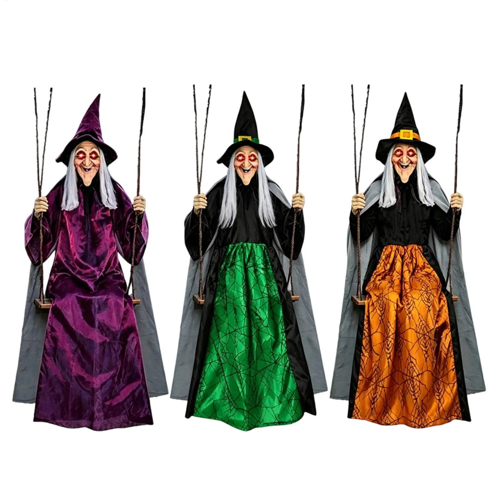 Swinging Witch 1 8m Life Outdoor Haunted House Props Swing Garden