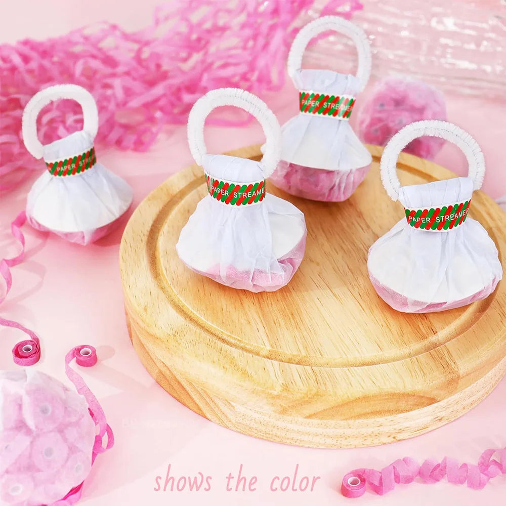 Hand-thrown Confetti Explosions Paper Popper Streamers Birthdays Zpaxo Pink 30pcs
