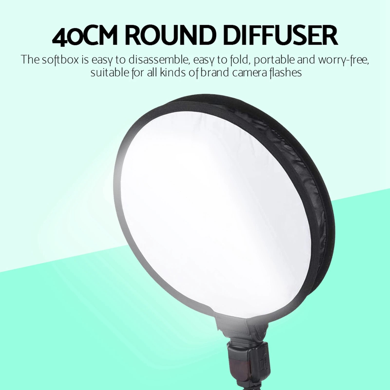 40CM Portable Foldable Round Shape Softbox Diffuser for Camera Flash Light Softbox Diffuser Round Diffuser Zpaxo