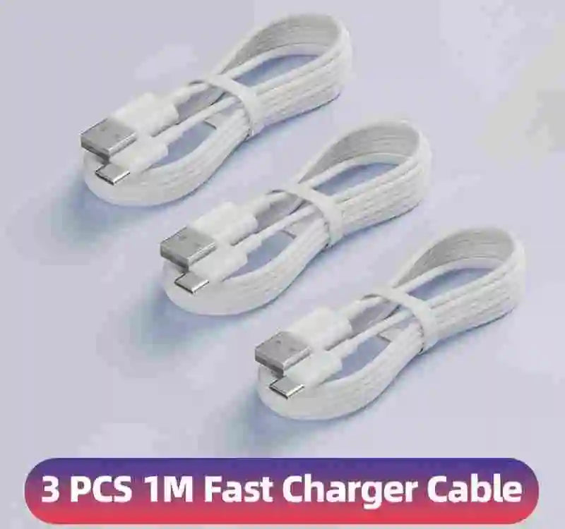QCMAX 1-3PCS 10A 100W Type C Super Fast Charging Cable Data Cord For Huawei OPPO vivo iQoo Quick Charing USB C Cables Zpaxo 1m 3PCS Type-C to USB-A