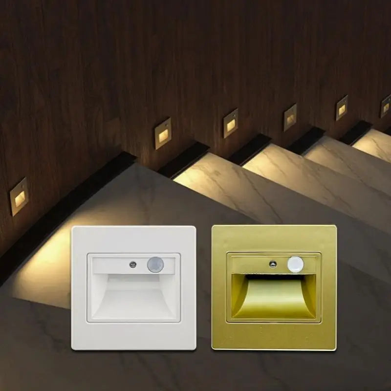 Recessed LED Motion Sensor Night Light – Stair & Hallway Step Lamp