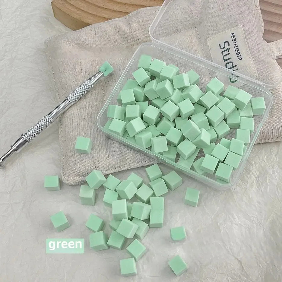 Nail Care Gradual Pat Cotton Clip Sponge Powder Puff Dizzy Dye Art Zpaxo green