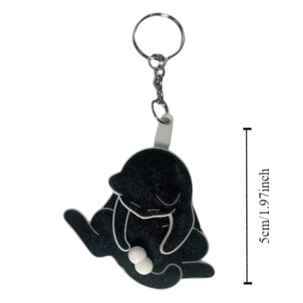 Pull Play Pull Play Egg Cat Keychain Rotatable Acrylic Trick Cat Bag Pendant Exquisite Bag Charm Jewelry Keychain Women Men Zpaxo