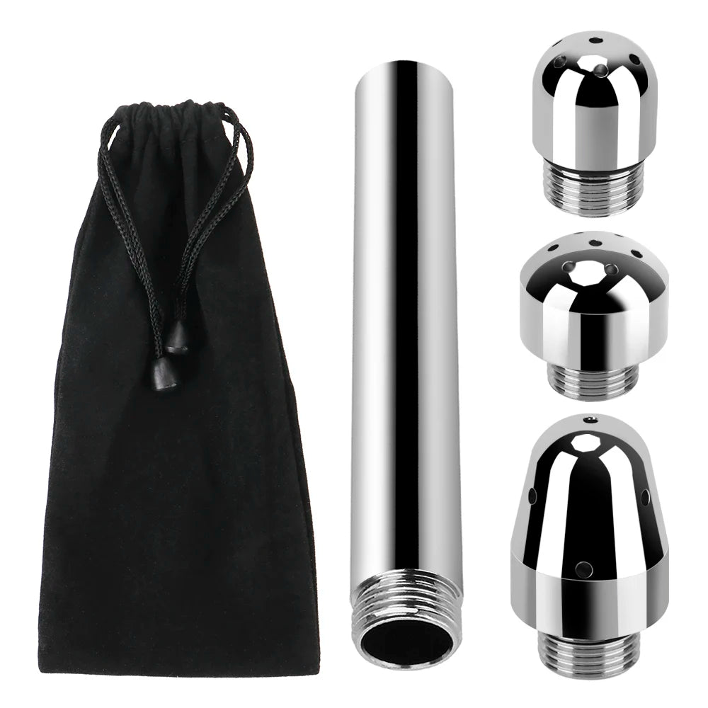 Anal Douche Vaginal Cleaner 7 Holes 3 Shower Heads Wash Cleansing Zpaxo Silver