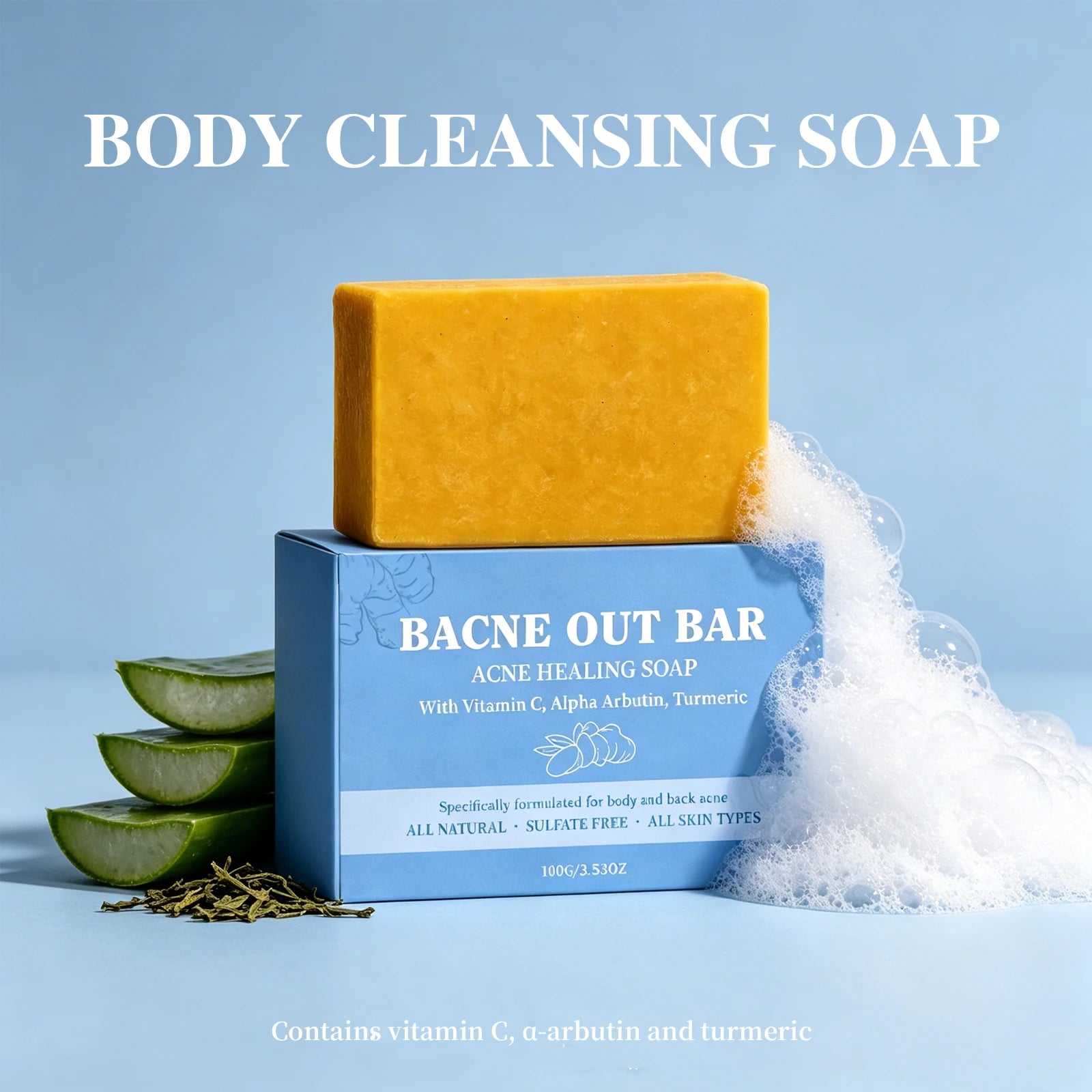 Turmeric Exfoliating Soap – Acne, Dark Spots & Deep Clean Exfoliating Soap Bar Zpaxo