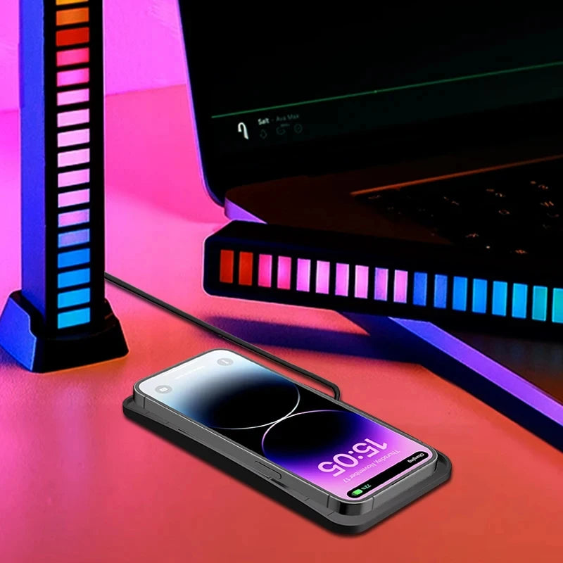 15W Fast Wireless Charging Pad Non-slip Rubber Mat Lightweight