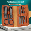 Professional Stainless Steel Nail Clipper Set - High Carbon Concave Blades, Portable Nail Care Kit with Storage Case for Men & W Zpaxo 1set
