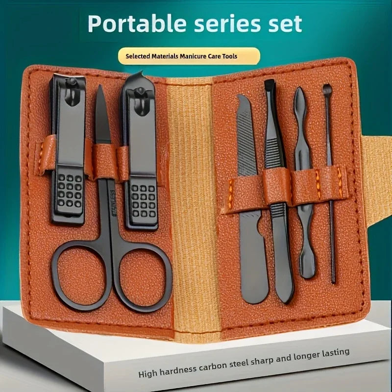 Professional Stainless Steel Nail Clipper Set - High Carbon Concave Blades, Portable Nail Care Kit with Storage Case for Men & W Zpaxo 1set