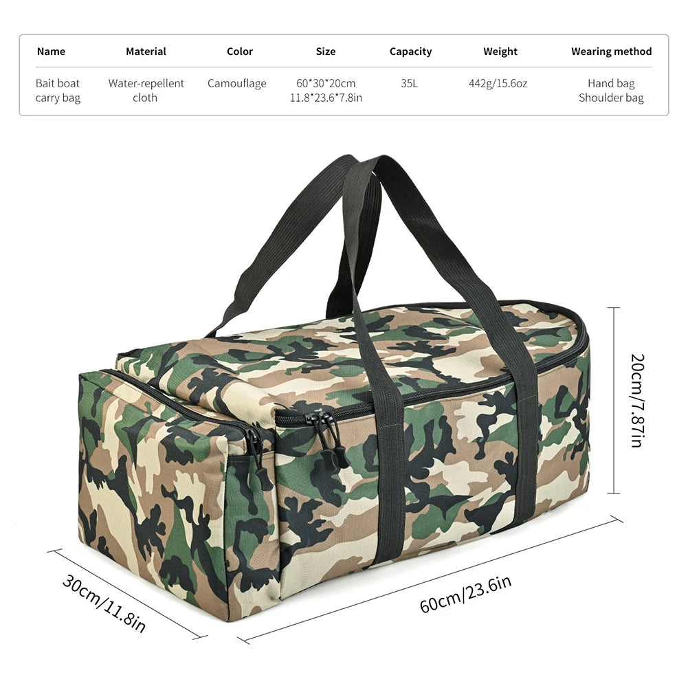 Fishing Boat Storage Bag Water Bait Carry Double Zipper Portable