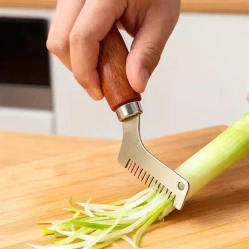 Stainless Steel Green Onion Shredder – Ultra-Fine Scallion Tool