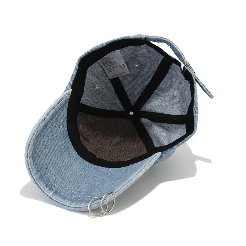 Fashion Adjustable Denim Baseball Cap Sun Protection Solid Color Sun Visor Hat Korean Peaked Caps Men Zpaxo