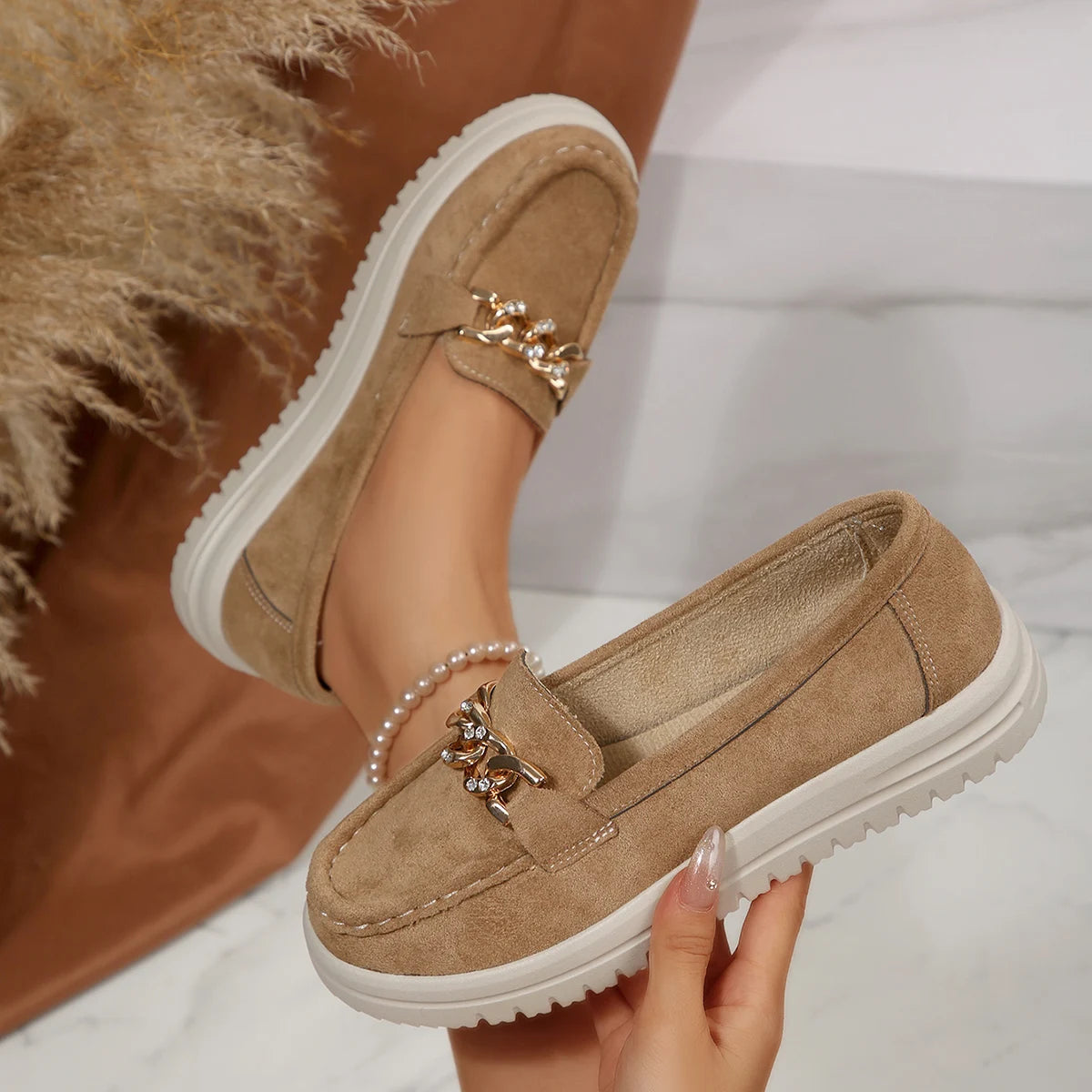 Women Flats Loafers Round Toe Solid Soft Sole Flat Shoes Spring Autumn Casual Slip on Mary Jane Shoes Fashion Sneakers Women Zpaxo