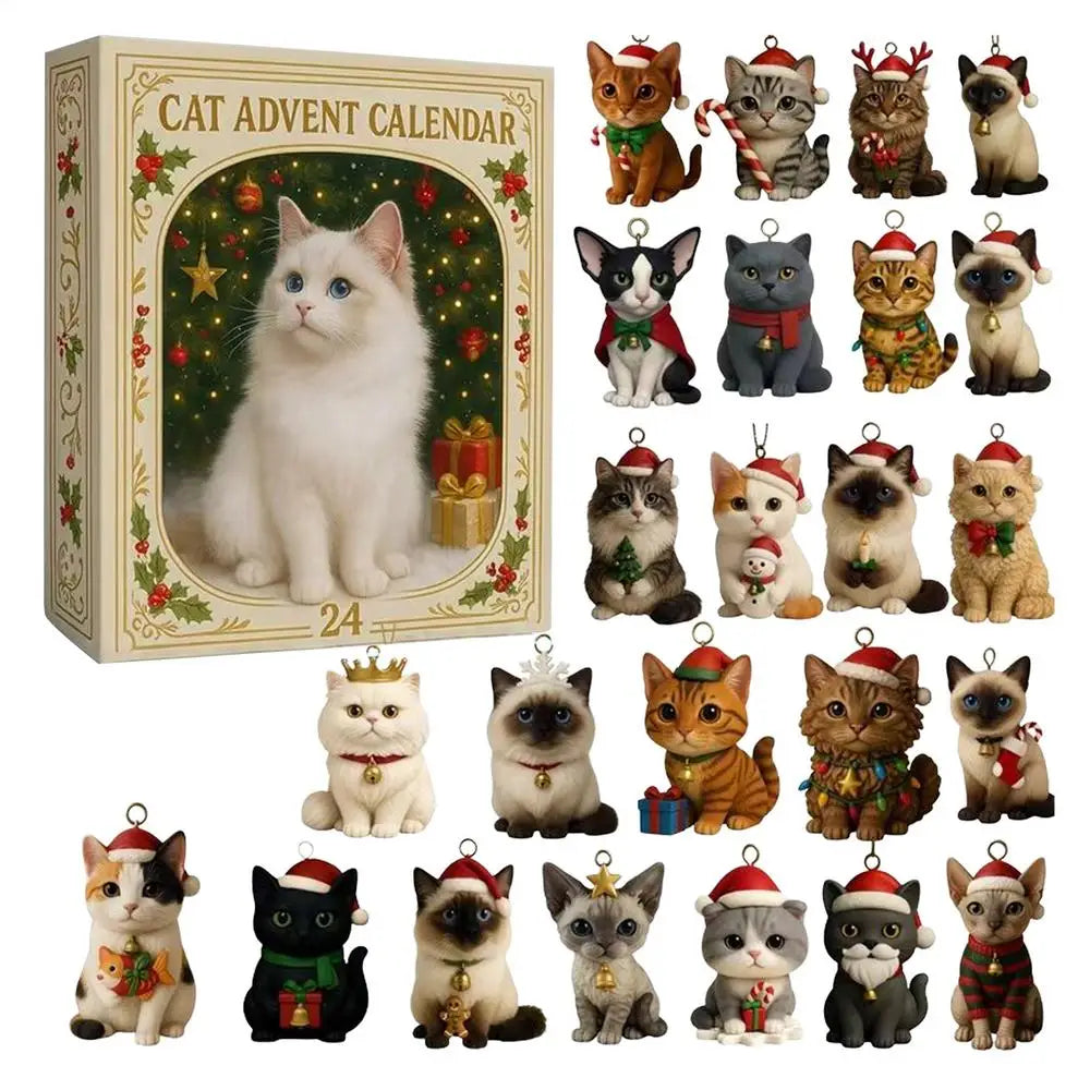 Cat Advent Calendar 2025 Christmas Countdown 24 Days 2D Acrylic