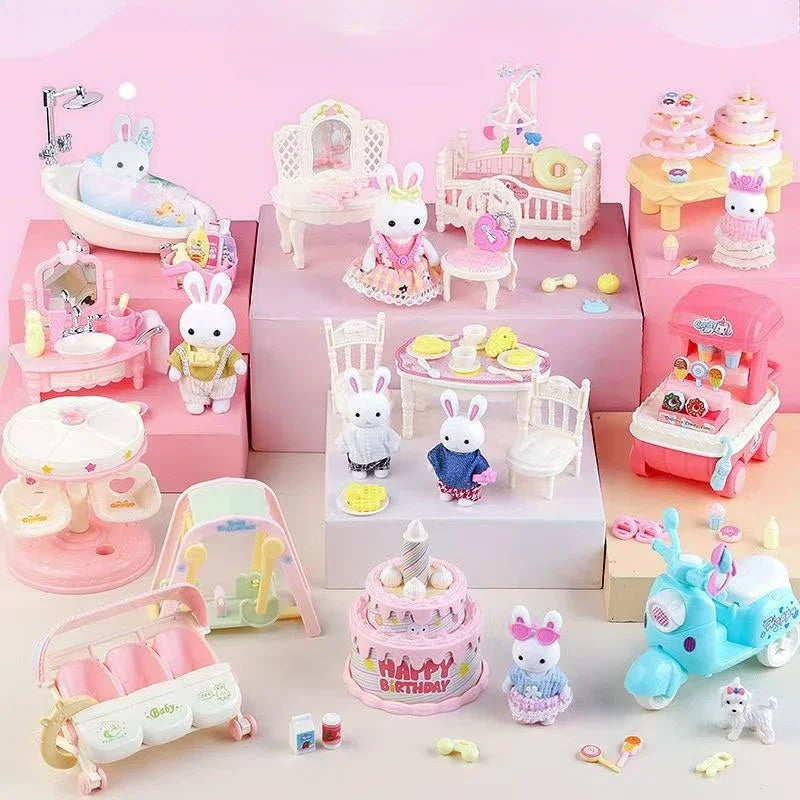 Little Rabbit Dresser Lovely Scene Play Toys Simulation Modelling
