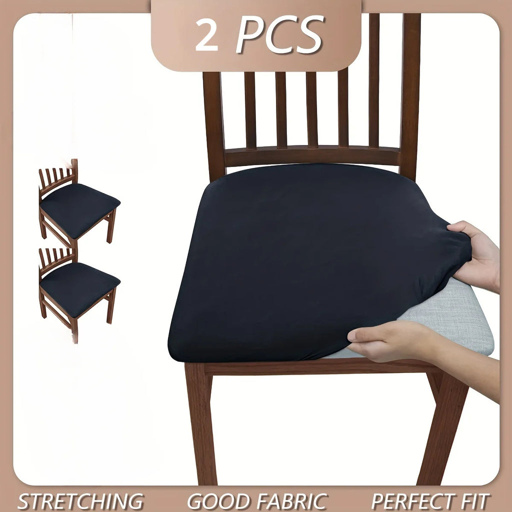 2 Solid Brushed Elastic Chair Cover Comfortable Seat Dust-proof