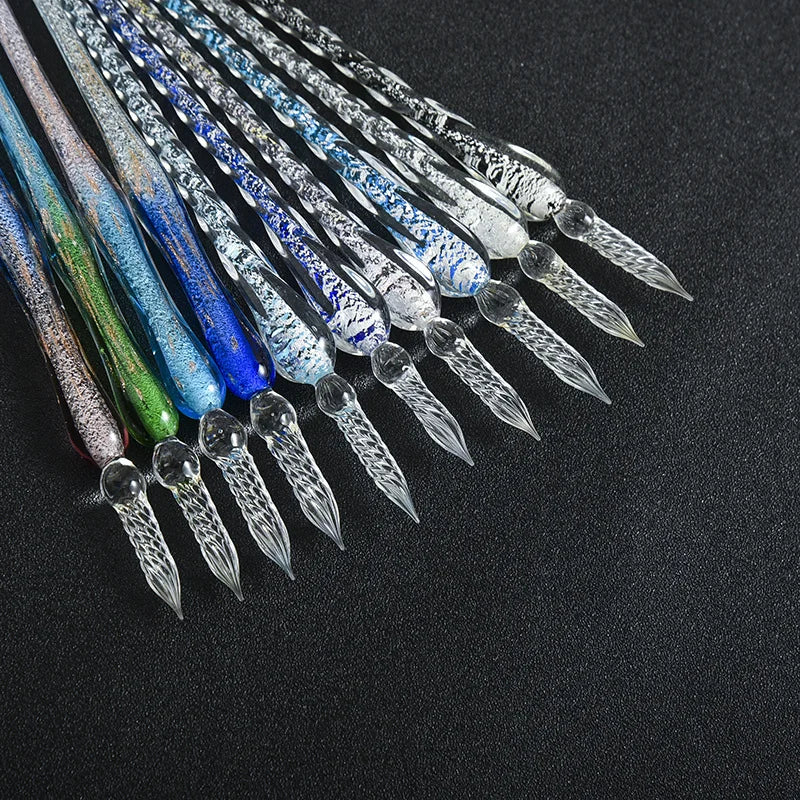 Starry Sky Crystal Glass Dip Pen Set – Calligraphy Gift
