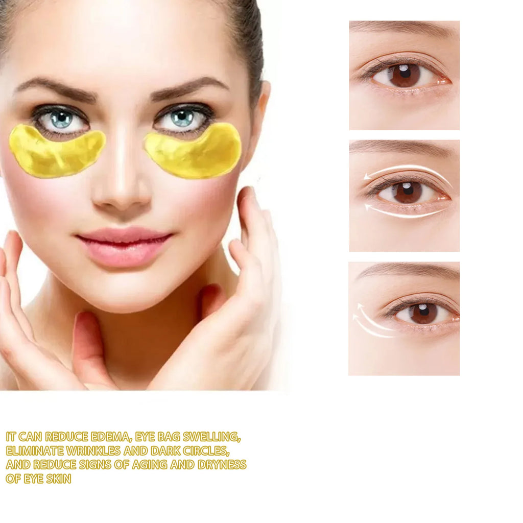24K Gold Under Eye Mask – Dark Circles & Anti-Aging (60 Pcs) Eye Treatment Mask Zpaxo