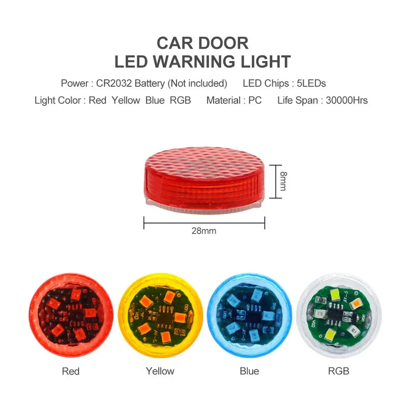 LED Car Door Warning Strobe Lights – Magnetic Sensor | 1/2/4pcs