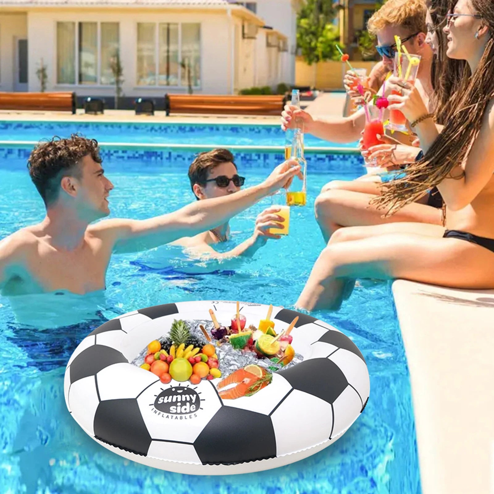 Floating Ice Bucket Multifunctional Pool Float Beer Bar Picnic Tray Spa Cup Holder Drinks Tray Suitable for Birthday Party Zpaxo
